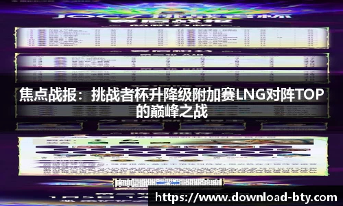 焦点战报：挑战者杯升降级附加赛LNG对阵TOP的巅峰之战